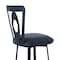 Armen Living Lola Contemporary 26" Counter Height Barstool in Matte Black Finish and Gray Faux Leather LCLLBAMBGR26 - alternate 6